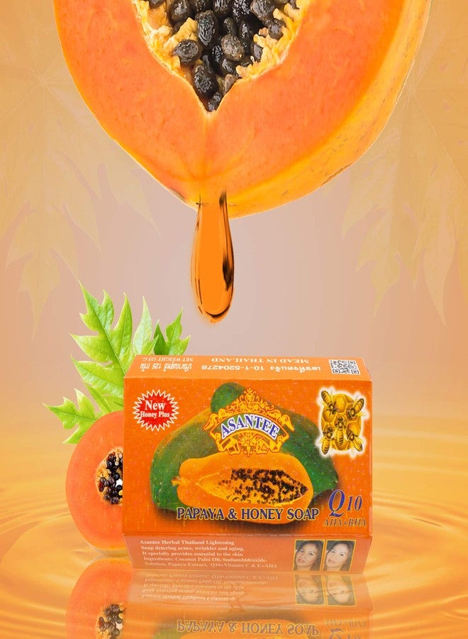 ASANTEE PAPAYA & HONEY Soap Bars with Vitamin C,E and Q10 Skin Cleansing 4.40 Oz New - Image 4